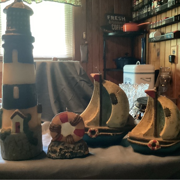 CANDLES~ Lighthouse, ships and life preserver. - Picture 2 of 3